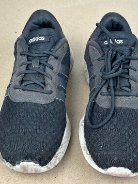 adidas Lite Racer Black White Running Shoes AW4960 Women's Size 7.5 DAMAGE